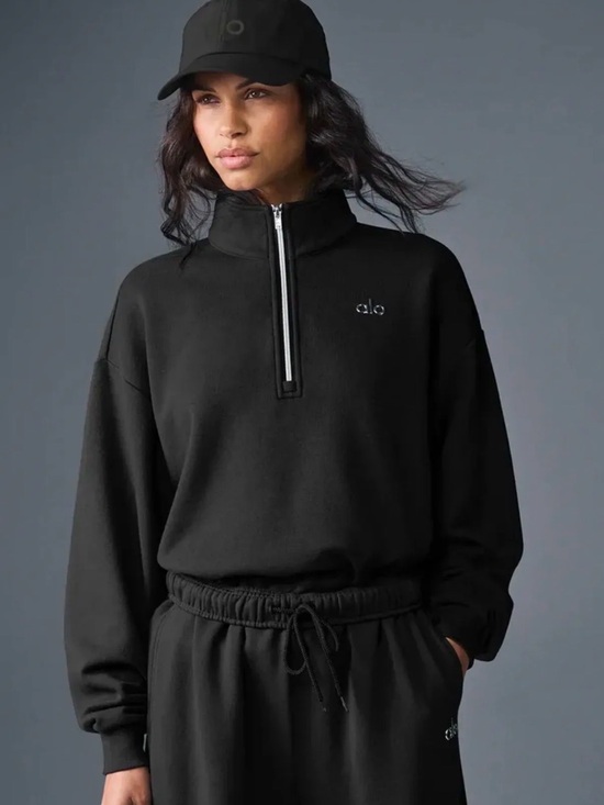 ALO Yoga Tops - ALO Yoga Quarter-Zip Funnel Neck Pullover - Black 💯 AUTHENTIC